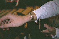 Closeup: engagement bracelet.